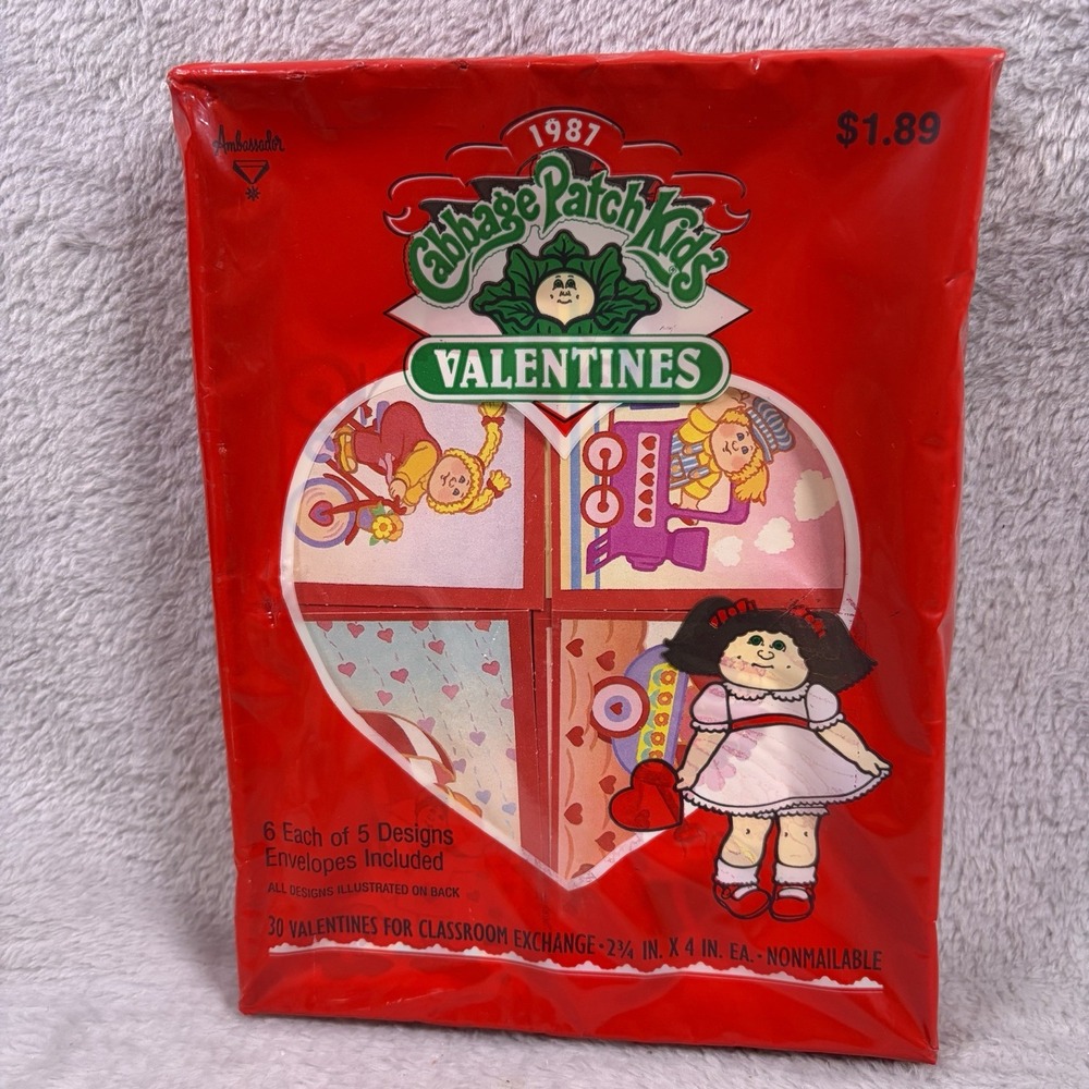 Vintage 1987 Cabbage Patch Kids Valentines Hallmark Sealed 30 Cards NOS